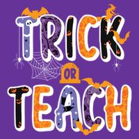 Trick Or Teach Funny Cute Halloween Poster