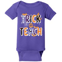 Trick Or Teach Funny Cute Halloween Baby Bodysuit