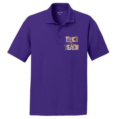 Trick Or Teach Funny Cute Halloween PosiCharge RacerMesh Polo