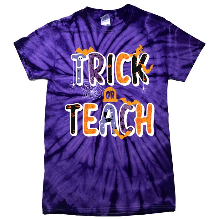 Trick Or Teach Funny Cute Halloween Tie-Dye T-Shirt