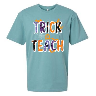 Trick Or Teach Funny Cute Halloween Sueded Cloud Jersey T-Shirt