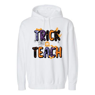 Trick Or Teach Funny Cute Halloween Garment-Dyed Fleece Hoodie