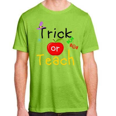 Trick Or Teach Halloween Teacher Adult ChromaSoft Performance T-Shirt