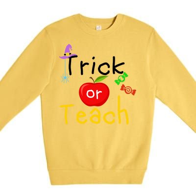 Trick Or Teach Halloween Teacher Premium Crewneck Sweatshirt