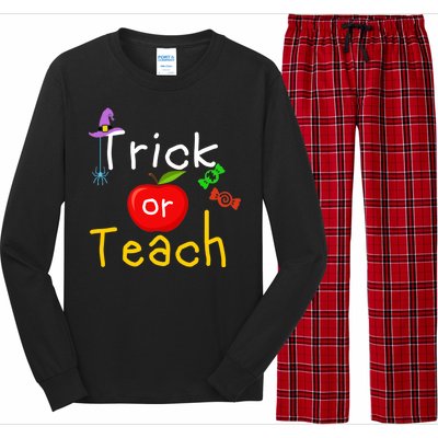 Trick Or Teach Halloween Teacher Long Sleeve Pajama Set