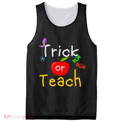 Trick Or Teach Halloween Teacher Mesh Reversible Basketball Jersey Tank