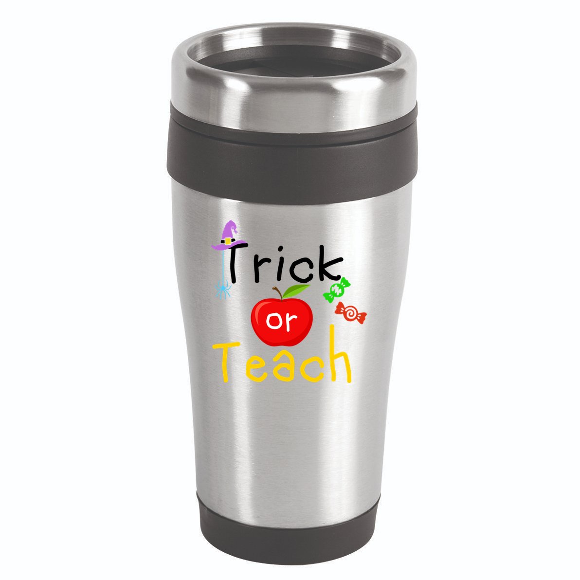 Trick Or Teach Halloween Teacher 16oz Travel Tumbler