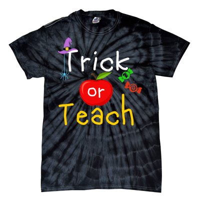 Trick Or Teach Halloween Teacher Tie-Dye T-Shirt