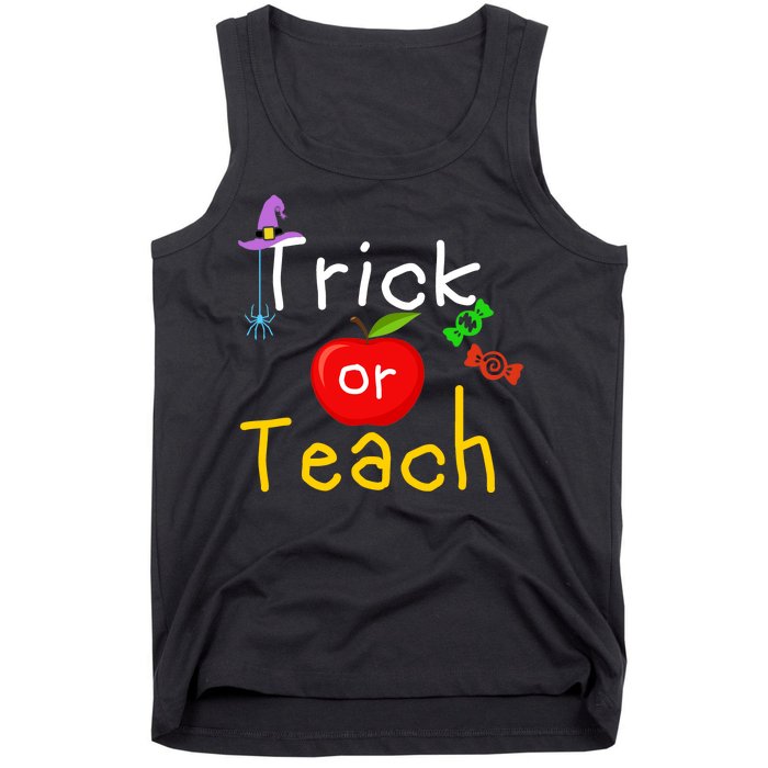 Trick Or Teach Halloween Teacher Tank Top