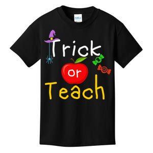 Trick Or Teach Halloween Teacher Kids T-Shirt