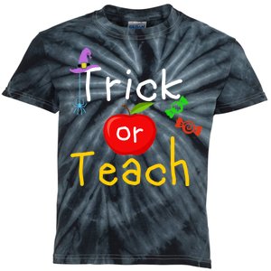 Trick Or Teach Halloween Teacher Kids Tie-Dye T-Shirt