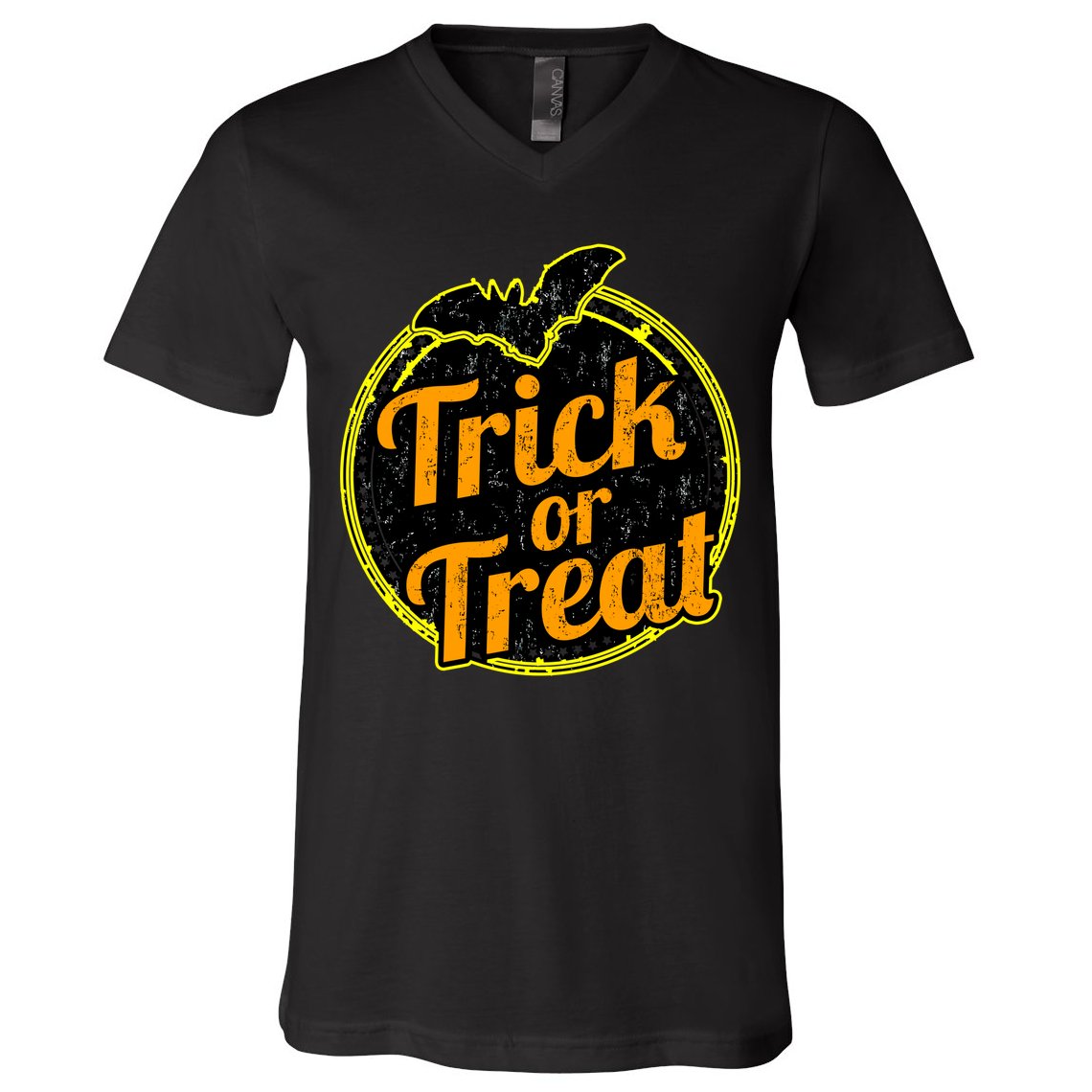 Trick or Treat Bat Logo V-Neck T-Shirt