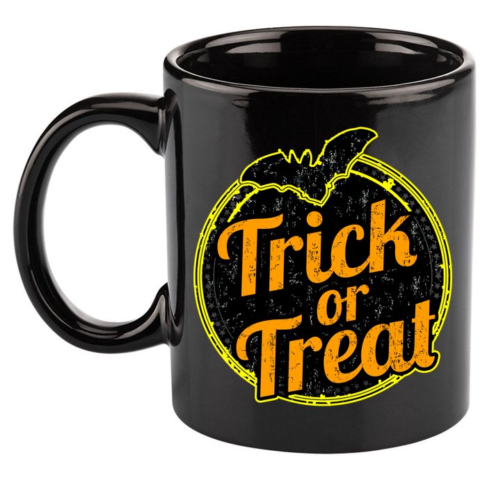 Trick or Treat Bat Logo 11oz C Handle Ceramic Mug
