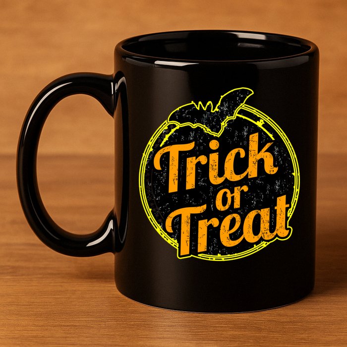 Trick or Treat Bat Logo 11oz C Handle Ceramic Mug