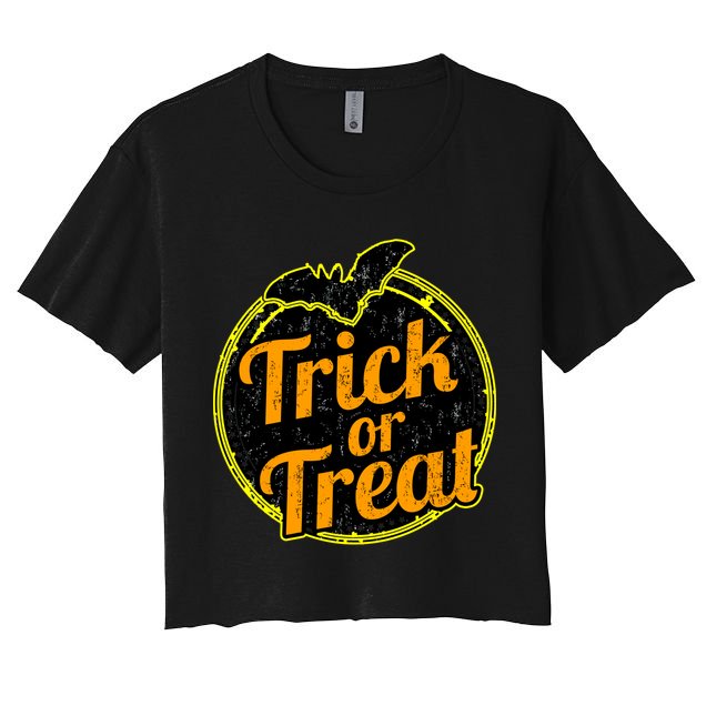 Trick or Treat Bat Logo Crop Top