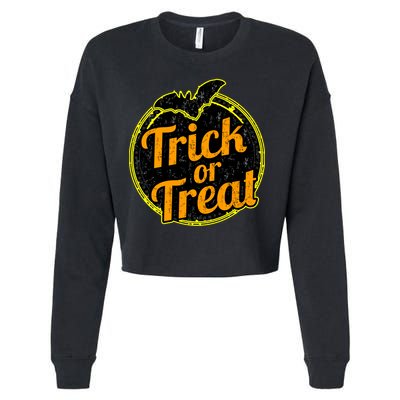 Trick or Treat Bat Logo Cropped Pullover Crew