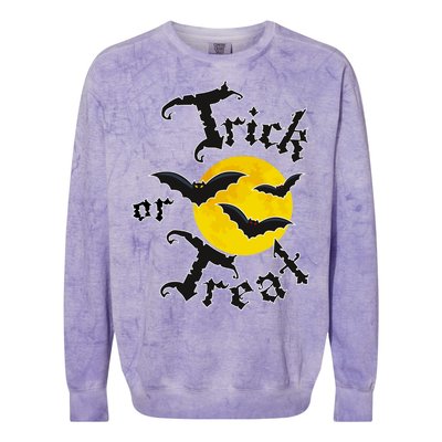 Trick Or Treat Bats Halloween Colorblast Crewneck Sweatshirt