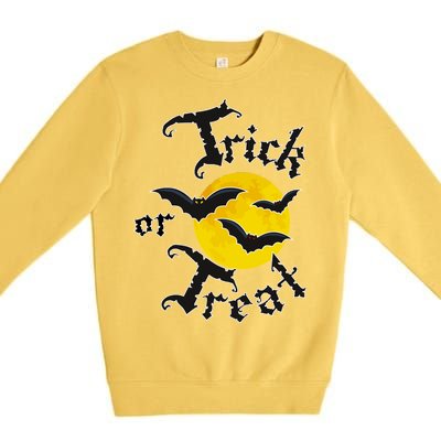 Trick Or Treat Bats Halloween Premium Crewneck Sweatshirt