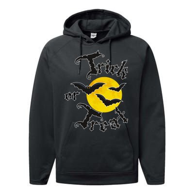 Trick Or Treat Bats Halloween Performance Fleece Hoodie