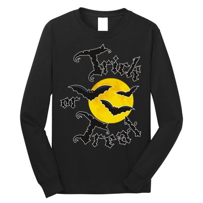 Trick Or Treat Bats Halloween Long Sleeve Shirt