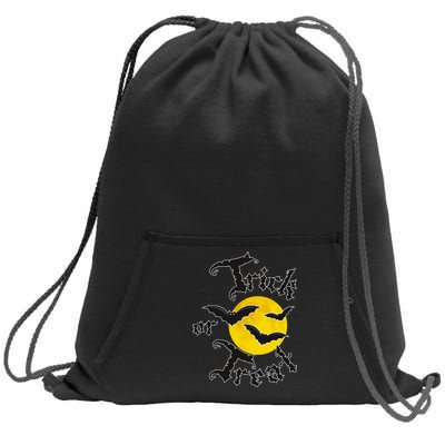 Trick Or Treat Bats Halloween Sweatshirt Cinch Pack Bag