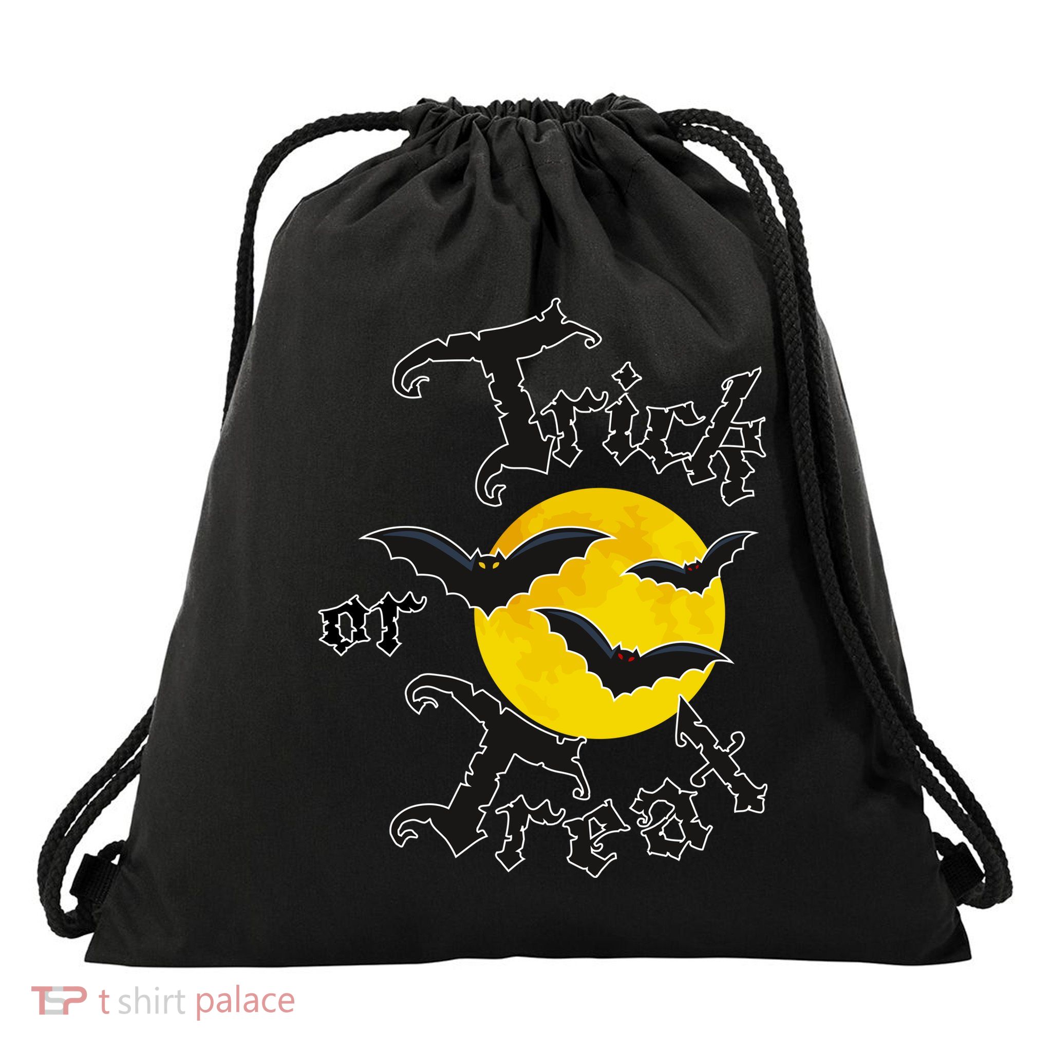Trick Or Treat Bats Halloween Drawstring Bag