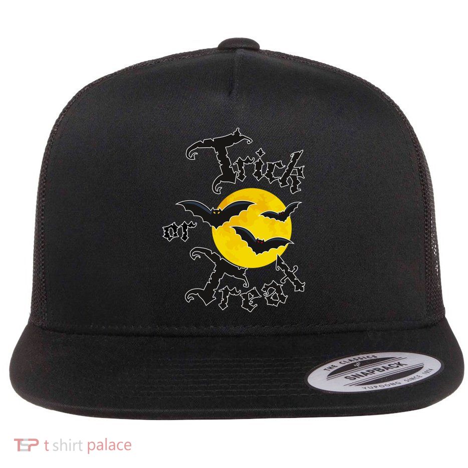 Trick Or Treat Bats Halloween Flatbill Hat