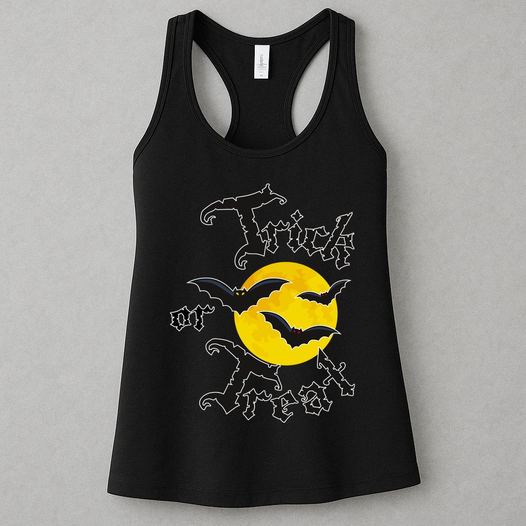 Trick Or Treat Bats Halloween Womens Tank Top