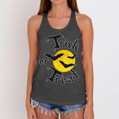 Trick Or Treat Bats Halloween Women's Knotted Racerback Tank