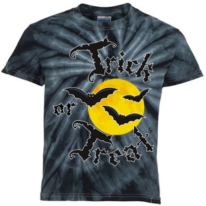 Trick Or Treat Bats Halloween Kids Tie-Dye T-Shirt