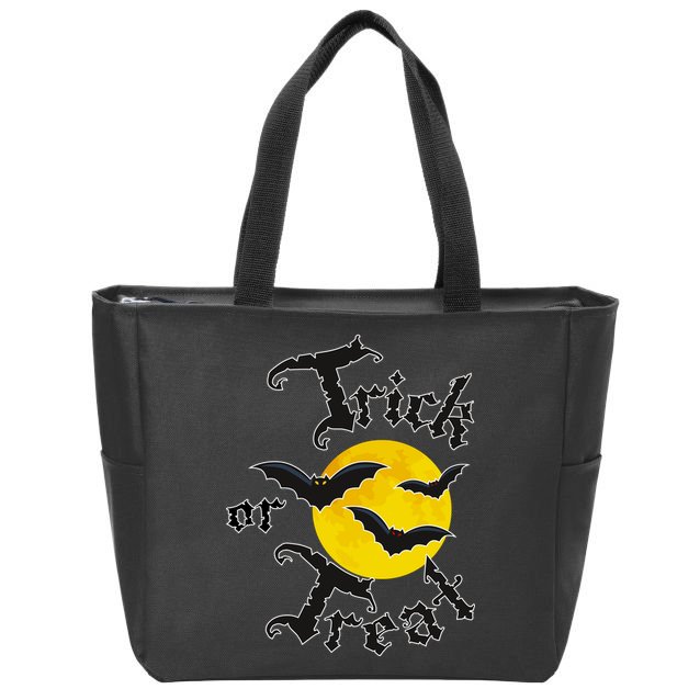 Trick Or Treat Bats Halloween Zip Tote Bag