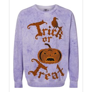 Trick Or Treat Pumpkin Halloween Colorblast Crewneck Sweatshirt