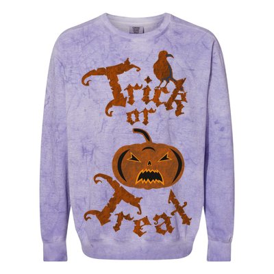 Trick Or Treat Pumpkin Halloween Colorblast Crewneck Sweatshirt