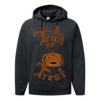 Trick Or Treat Pumpkin Halloween Performance Fleece Hoodie