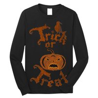 Trick Or Treat Pumpkin Halloween Long Sleeve Shirt