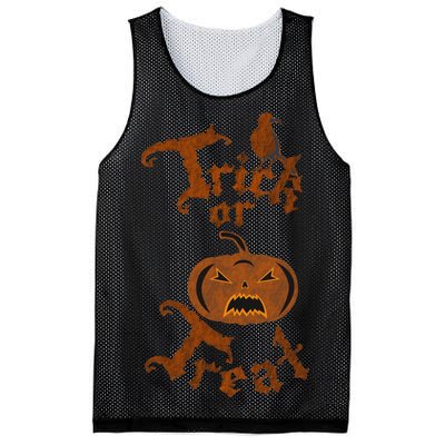 Trick Or Treat Pumpkin Halloween Mesh Reversible Basketball Jersey Tank