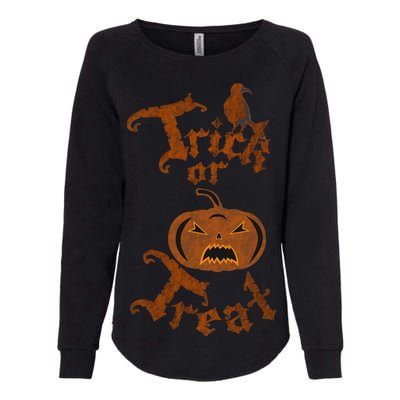 Trick Or Treat Pumpkin Halloween Womens California Wash Sweatshirt