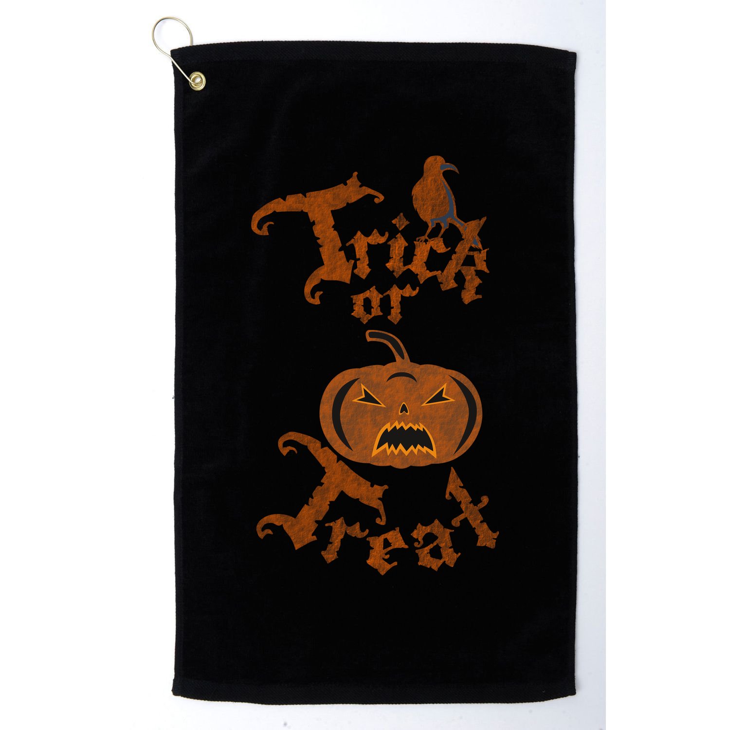Trick Or Treat Pumpkin Halloween Golf Towel