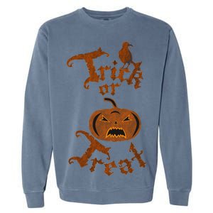 Trick Or Treat Pumpkin Halloween Garment-Dyed Sweatshirt