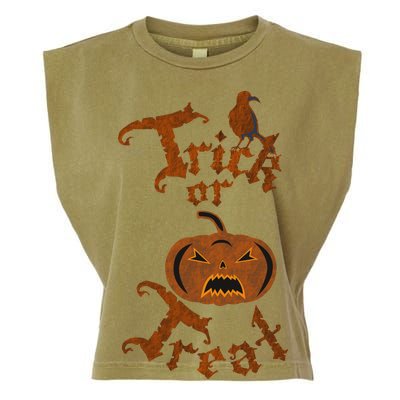 Trick Or Treat Pumpkin Halloween Garment-Dyed Women's Muscle Tee