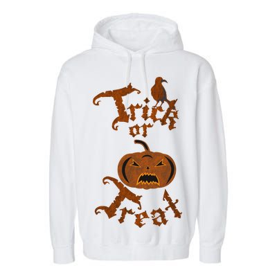 Trick Or Treat Pumpkin Halloween Garment-Dyed Fleece Hoodie