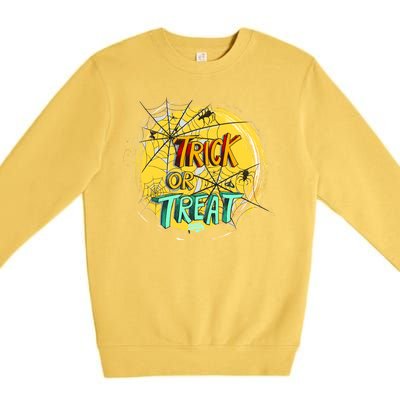 Trick or Treat Spider Web Premium Crewneck Sweatshirt