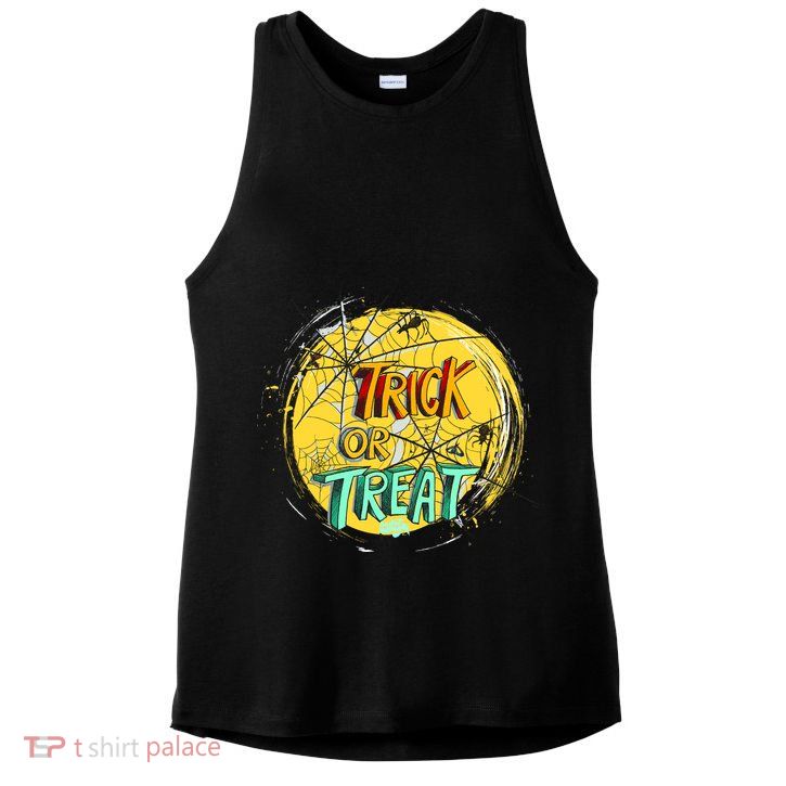 Trick or Treat Spider Web Ladies PosiCharge Tri-Blend Wicking Tank