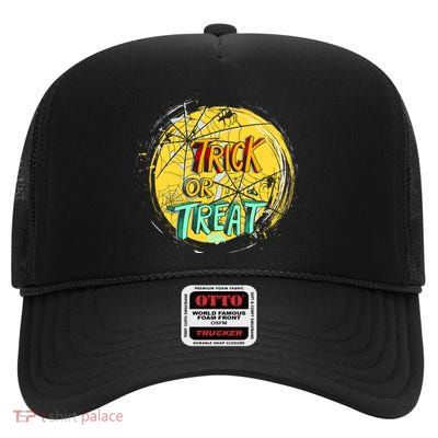Trick or Treat Spider Web High Crown Mesh Back Trucker Hat