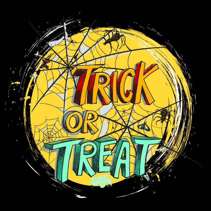 Trick or Treat Spider Web Button