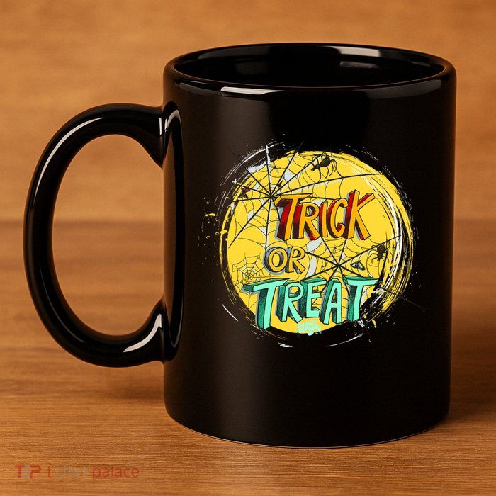Trick or Treat Spider Web 11oz C Handle Ceramic Mug
