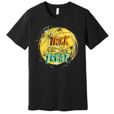 Trick or Treat Spider Web Premium T-Shirt