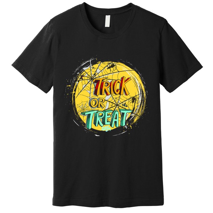 Trick or Treat Spider Web Premium T-Shirt