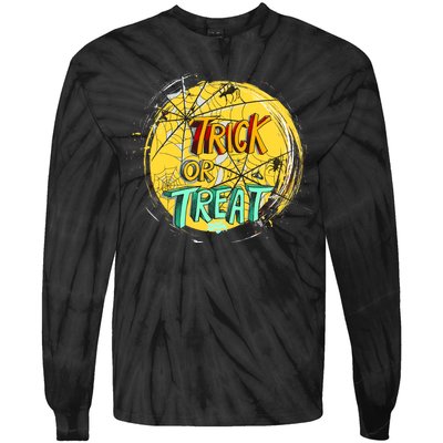 Trick or Treat Spider Web Tie-Dye Long Sleeve Shirt