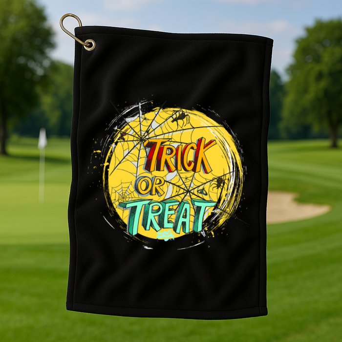 Trick or Treat Spider Web Golf Towel